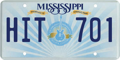 MS license plate HIT701