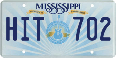 MS license plate HIT702