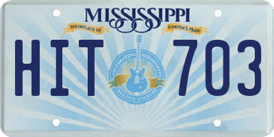 MS license plate HIT703