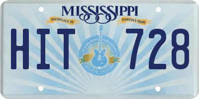 MS license plate HIT728