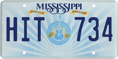 MS license plate HIT734