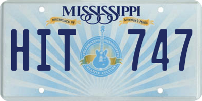 MS license plate HIT747