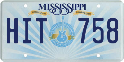 MS license plate HIT758