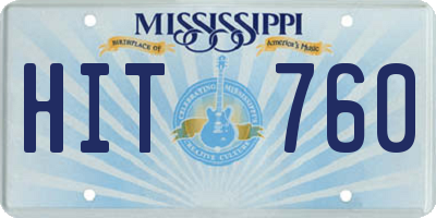 MS license plate HIT760