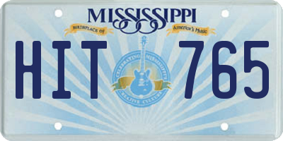 MS license plate HIT765