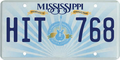 MS license plate HIT768