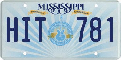 MS license plate HIT781