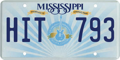 MS license plate HIT793