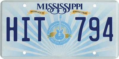 MS license plate HIT794