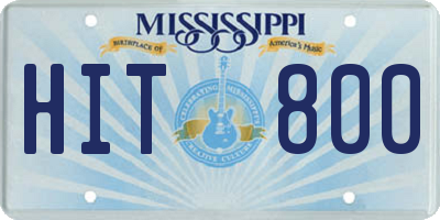 MS license plate HIT800
