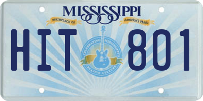 MS license plate HIT801