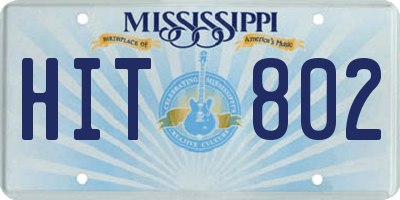 MS license plate HIT802