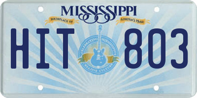 MS license plate HIT803