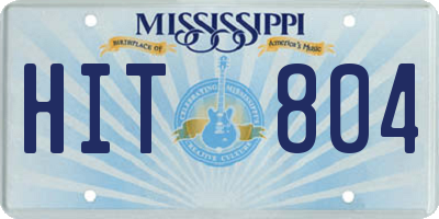 MS license plate HIT804