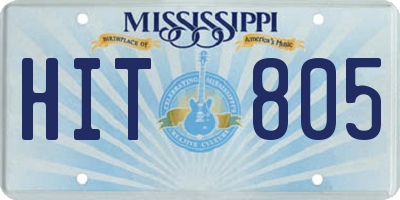 MS license plate HIT805