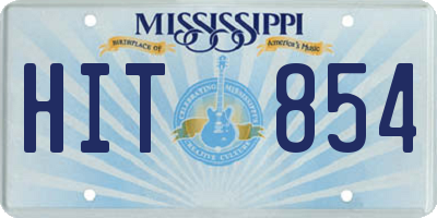 MS license plate HIT854