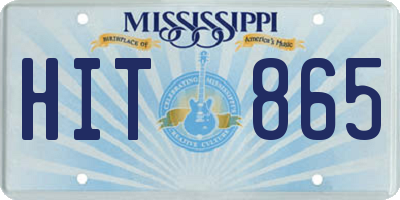 MS license plate HIT865