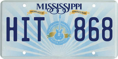 MS license plate HIT868