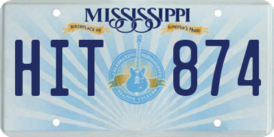 MS license plate HIT874