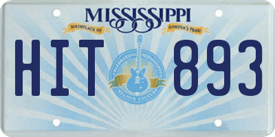 MS license plate HIT893