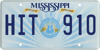 MS license plate HIT910