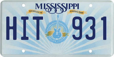MS license plate HIT931
