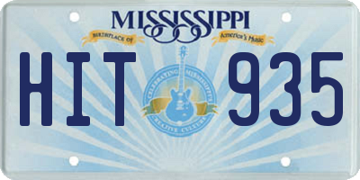 MS license plate HIT935