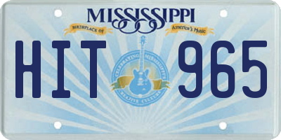 MS license plate HIT965