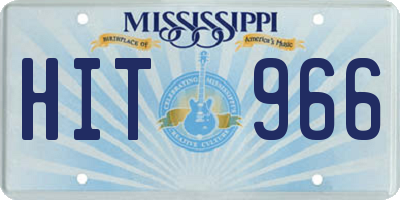MS license plate HIT966