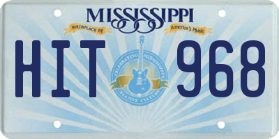 MS license plate HIT968