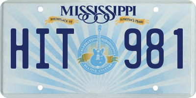 MS license plate HIT981