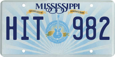 MS license plate HIT982
