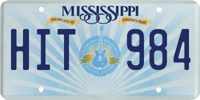 MS license plate HIT984