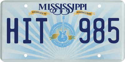 MS license plate HIT985