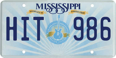 MS license plate HIT986