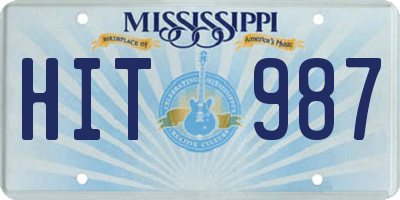 MS license plate HIT987