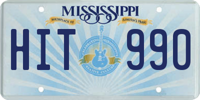 MS license plate HIT990