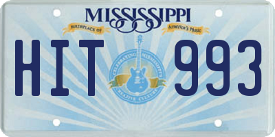 MS license plate HIT993