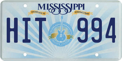 MS license plate HIT994