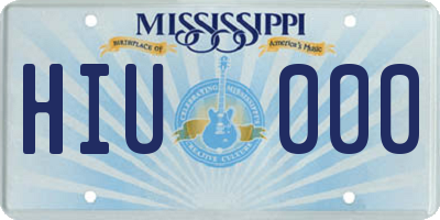 MS license plate HIU000