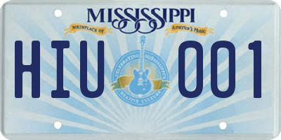 MS license plate HIU001