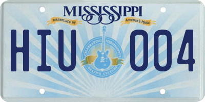 MS license plate HIU004