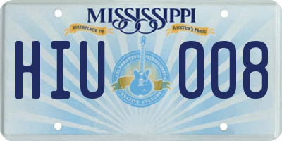MS license plate HIU008
