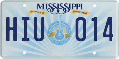 MS license plate HIU014