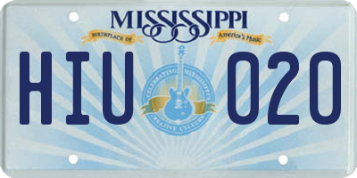 MS license plate HIU020