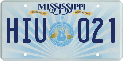 MS license plate HIU021