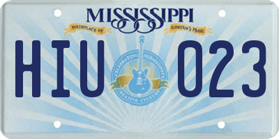 MS license plate HIU023