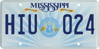 MS license plate HIU024