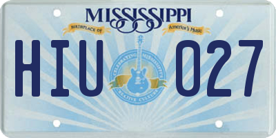 MS license plate HIU027