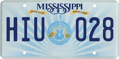 MS license plate HIU028